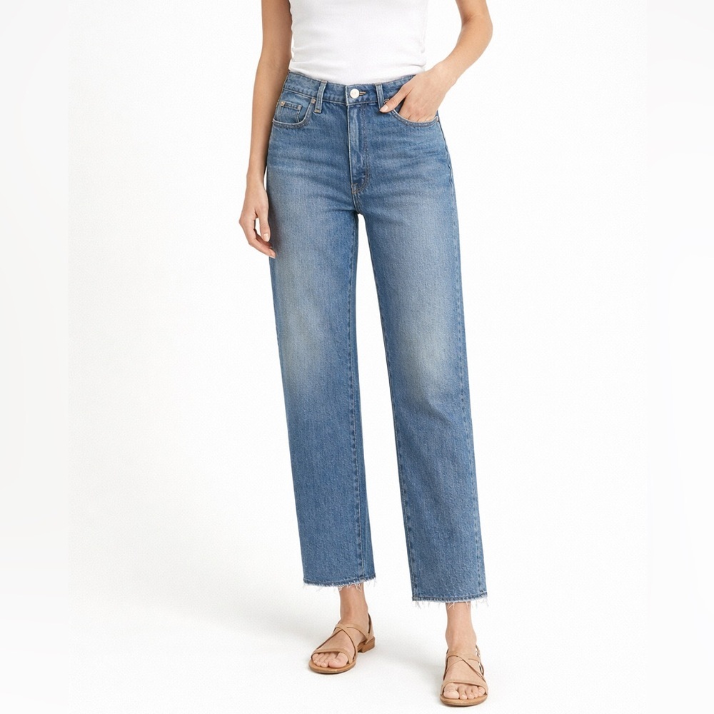 AMO High-Rise Straight-Leg Jeans — Size 25 inseam 30
Medium Wash NWOT